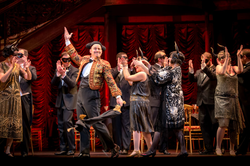 As Gastone in La Traviata, Edmonton Opera. With the EO Chorus. Photo: Nanc Price