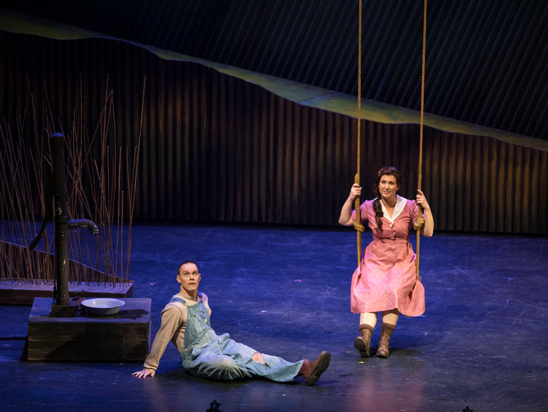 As Little Bat MacLean in Susannah, Manitoba Opera. With Lara Ciekiewicz as Susannah. Photo: Colin Corneau